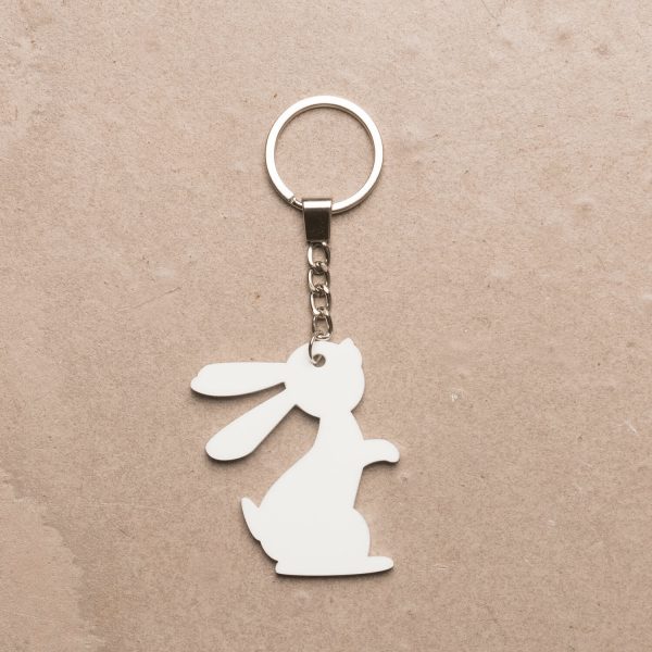 Porte clé L’Amoureux blanc, l’Amoureux noir lapin