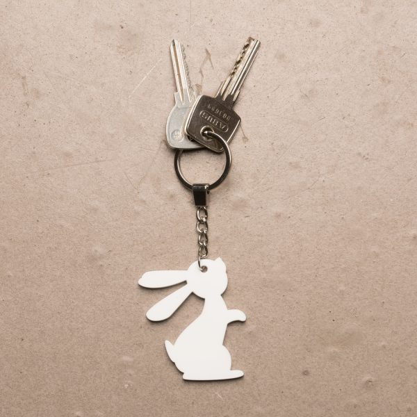 Porte clé L’Amoureux blanc, l’Amoureux noir lapin