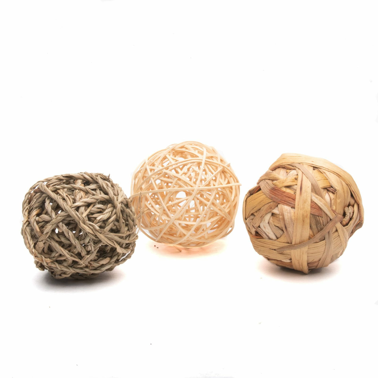 Trio de balles en fibres naturelles pour les lapins