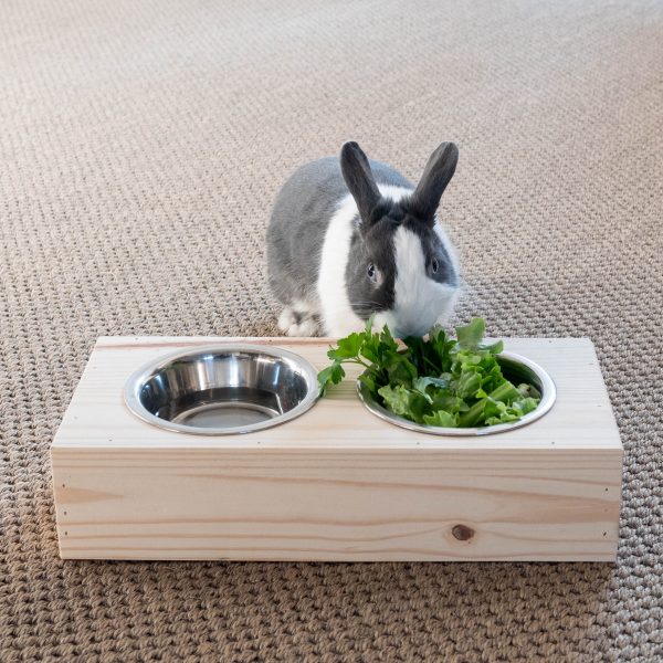 Module écuelles en bois pour les lapins