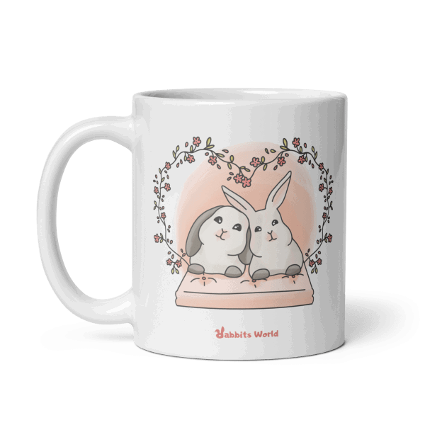 Mug représentant des lapins amoureux petite taille