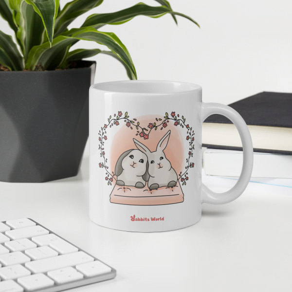 Mug représentant des lapins amoureux