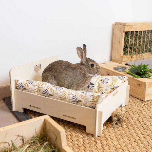 Lit en bois pour lapins