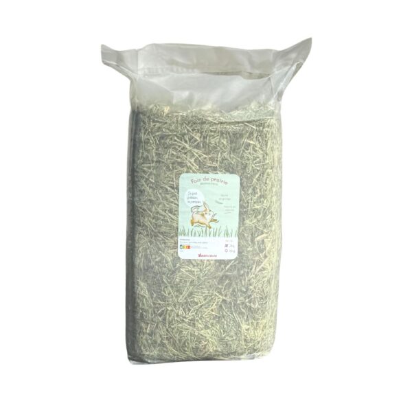 Foin de prairie dépoussiéré Rabbits World pour lapins, ballot de 8kg