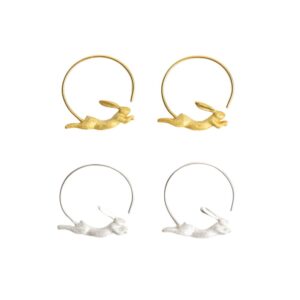 Boucles d'oreilles créoles lièvre