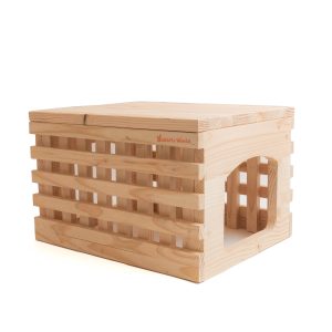 Cabane claustra en bois de douglas pour les lapins